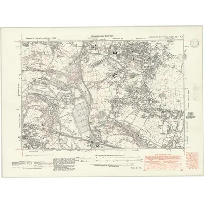 1938 Map of Yorkshire CCII.NW, 1947 Print