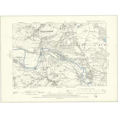 1889 Map of Yorkshire CCII.SE, 1895 Print