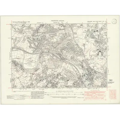 1938 Map of Yorkshire CCII.SE, 1946 Print