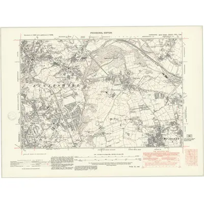 1938 Map of Yorkshire CCII.SW, 1947 Print
