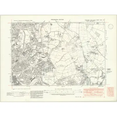 1938 Map of Yorkshire CCIII.SE, 1947 Print