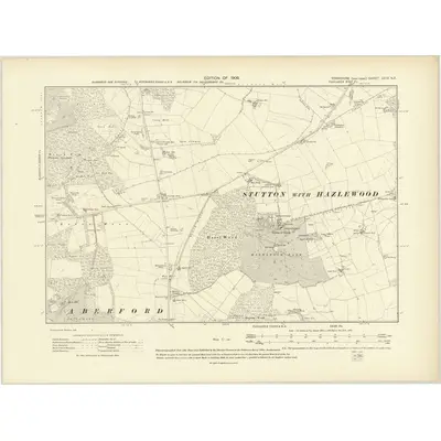 1906 Map of Yorkshire CCIV.NE, 1909 Print