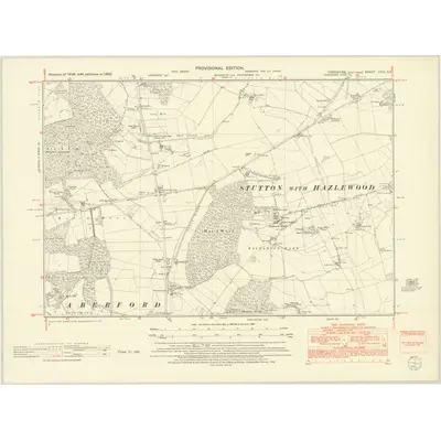 1950 Map of Yorkshire CCIV.NE, 1952 Print