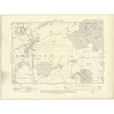 1906 Map of Yorkshire CCIV.NW, 1909 Print
