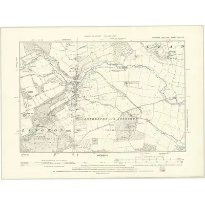 1890 Map of Yorkshire CCIV.SE, 1895 Print