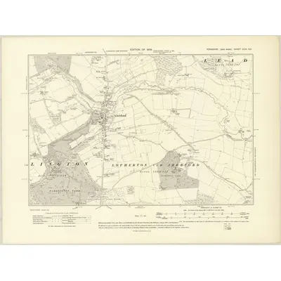 1906 Map of Yorkshire CCIV.SE, 1909 Print