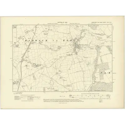 1906 Map of Yorkshire CCIV.SW, 1909 Print