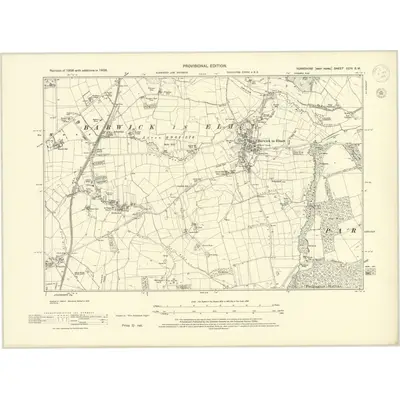 1938 Map of Yorkshire CCIV.SW, 1945 Print