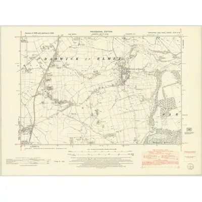 1950 Map of Yorkshire CCIV.SW, 1952 Print