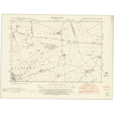 1950 Map of Yorkshire CCIX.NE, 1953 Print