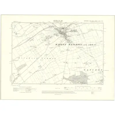 1908 Map of Yorkshire CCIX.NW, 1910 Print