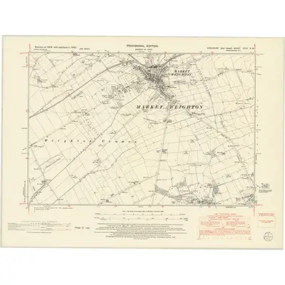 1950 Map of Yorkshire CCIX.NW, 1953 Print