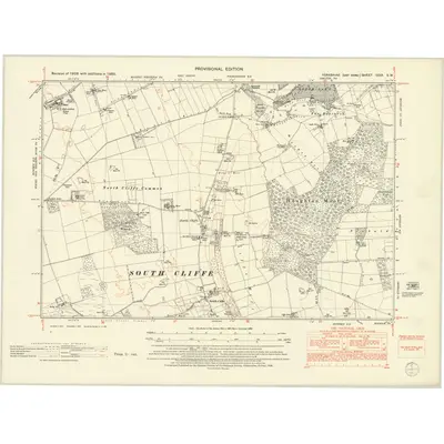 1950 Map of Yorkshire CCIX.SW, 1952 Print