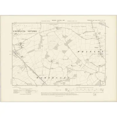 1904 Map of Yorkshire CCL.NE, 1907 Print