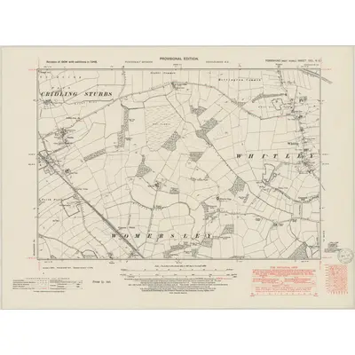 1948 Map of Yorkshire CCL.NE, 1950 Print