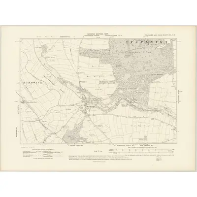 1904 Map of Yorkshire CCL.SW, 1907 Print