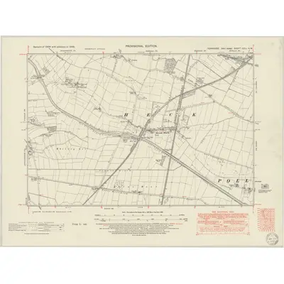 1948 Map of Yorkshire CCLI.NW, 1950 Print
