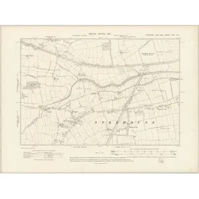 1904 Map of Yorkshire CCLI.SE, 1907 Print