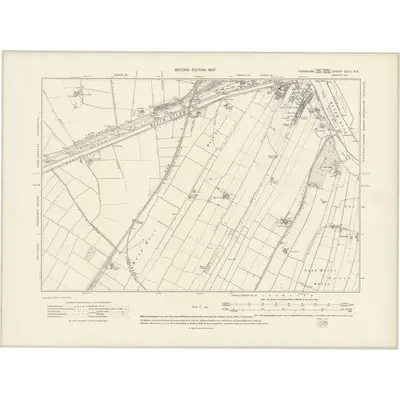 1904 Map of Yorkshire CCLII.NE, 1907 Print