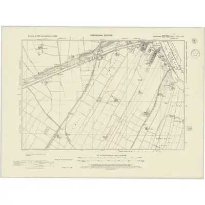 1938 Map of Yorkshire CCLII.NE, 1945 Print
