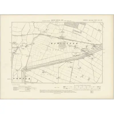 1904 Map of Yorkshire CCLII.NW, 1907 Print