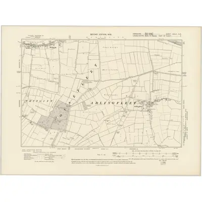 1904 Map of Yorkshire CCLIII.NE, 1908 Print