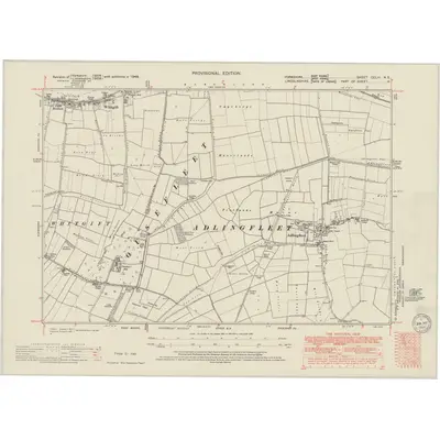 1948 Map of Yorkshire CCLIII.NE, 1950 Print
