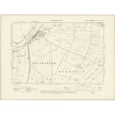 1904 Map of Yorkshire CCLIII.NW, 1907 Print