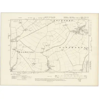 1904 Map of Yorkshire CCLIII.SE, 1908 Print