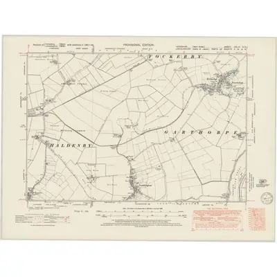 1947 Map of Yorkshire CCLIII.SE, 1950 Print