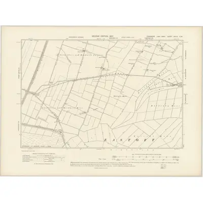 1904 Map of Yorkshire CCLIII.SW, 1907 Print