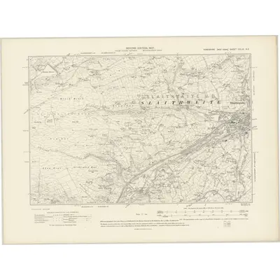 1904 Map of Yorkshire CCLIX.NE, 1907 Print