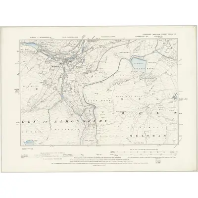 1890 Map of Yorkshire CCLIX.SE, 1894 Print