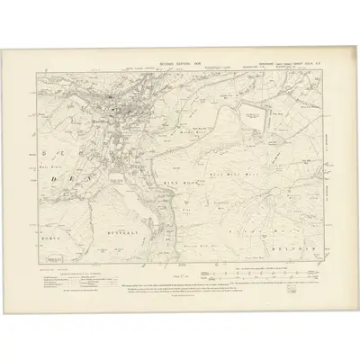 1904 Map of Yorkshire CCLIX.SE, 1908 Print