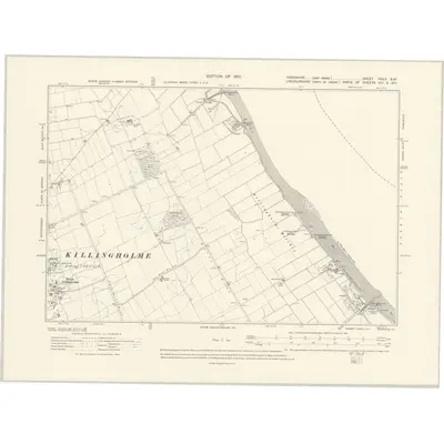 1906 Map of Yorkshire CCLV.SW, 1910 Print