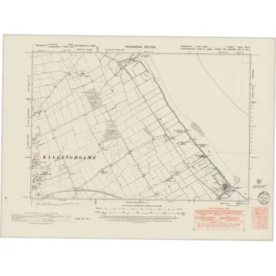 1947 Map of Yorkshire CCLV.SW, 1950 Print