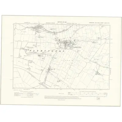 1908 Map of Yorkshire CCLVI.NE, 1910 Print