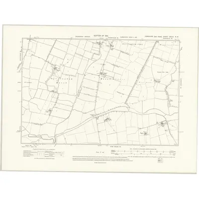 1908 Map of Yorkshire CCLVI.NW, 1910 Print