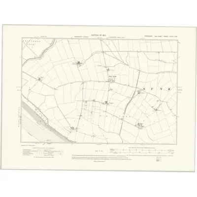 1906 Map of Yorkshire CCLVI.SW, 1910 Print