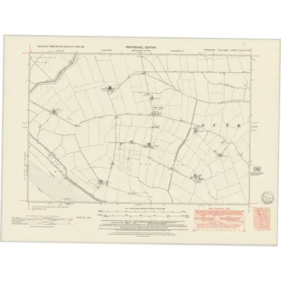 1946 Map of Yorkshire CCLVI.SW, 1951 Print