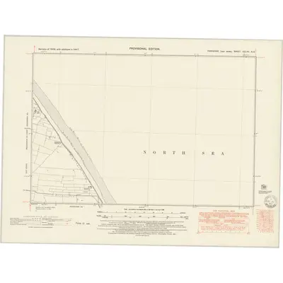 1947 Map of Yorkshire CCLVII.NE, 1951 Print