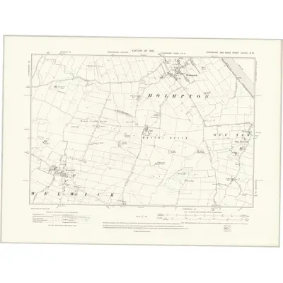 1908 Map of Yorkshire CCLVII.NW, 1910 Print