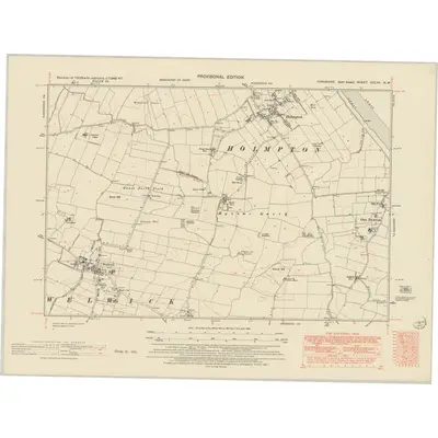 1946 Map of Yorkshire CCLVII.NW, 1951 Print