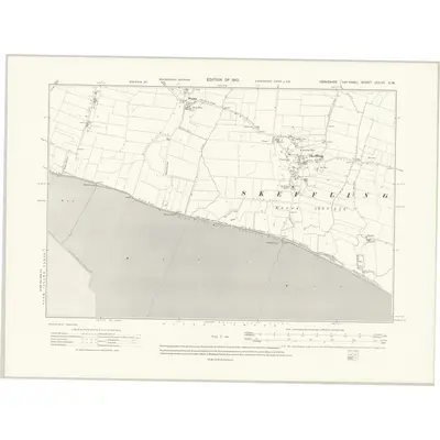1908 Map of Yorkshire CCLVII.SW, 1910 Print