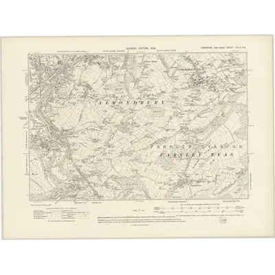 1904 Map of Yorkshire CCLX.NE, 1908 Print