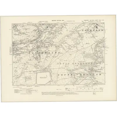 1904 Map of Yorkshire CCLX.NW, 1908 Print
