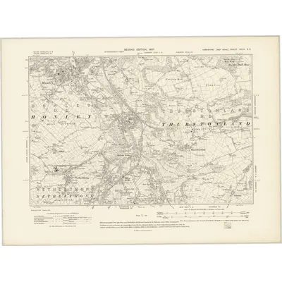 1904 Map of Yorkshire CCLX.SE, 1907 Print
