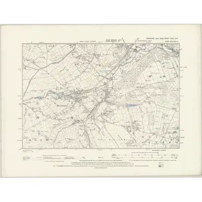 1888 Map of Yorkshire CCLX.SW, 1894 Print
