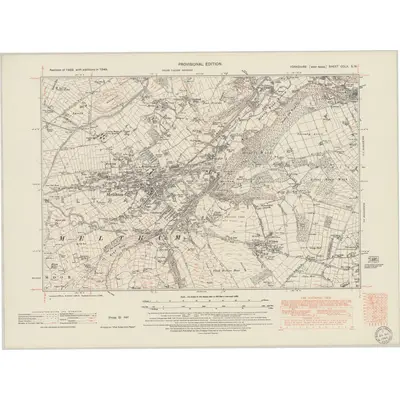 1948 Map of Yorkshire CCLX.SW, 1949 Print