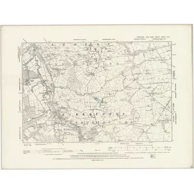 1892 Map of Yorkshire CCLXI.NW, 1894 Print